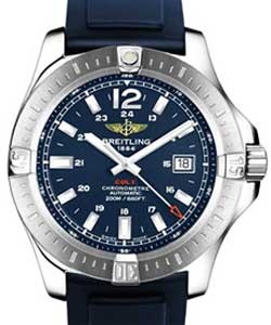 Colt 44mm Automatic in Steel on Blue Rubber Strap with Blue Dial