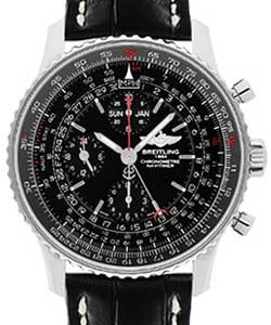Navitimer 1884 Chronograph in Steel - Limited Edition on Black Alligator Leather Strap with Black Dial