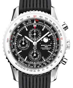 Navitimer 1461 Chronograph in Steel - Limited Edition On Black Rubber Strap with Black Dial