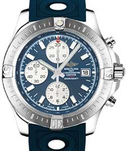 Colt Chronograph 44mm Automatic in Steel on Blue Ocean Racer II Strap with Mariner Blue Dial