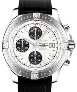 Colt Chronograph 44mm Automatic in Steel on Black Diver Pro III Strap with Silver Dial