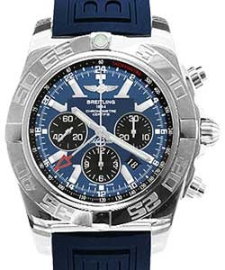 Chronomat GMT in Steel on Blue Diver Pro III Rubber Strap with Blue Dial