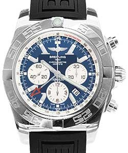 Chronomat GMT in Steel on Black Diver Pro III Rubber Strap with Blue Dial