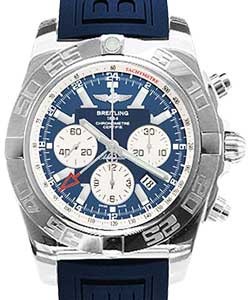 Chronomat GMT in Steel on Blue Diver Pro III Rubber Strap with Blue Dial