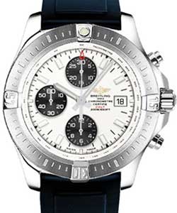Colt Chronograph 44mm Automatic in Steel on Blue Diver Pro II Strap with Silver Dial