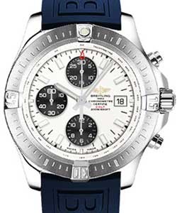 Colt Chronograph 44mm Automatic in Steel on Blue Diver Pro III Strap with Silver Dial