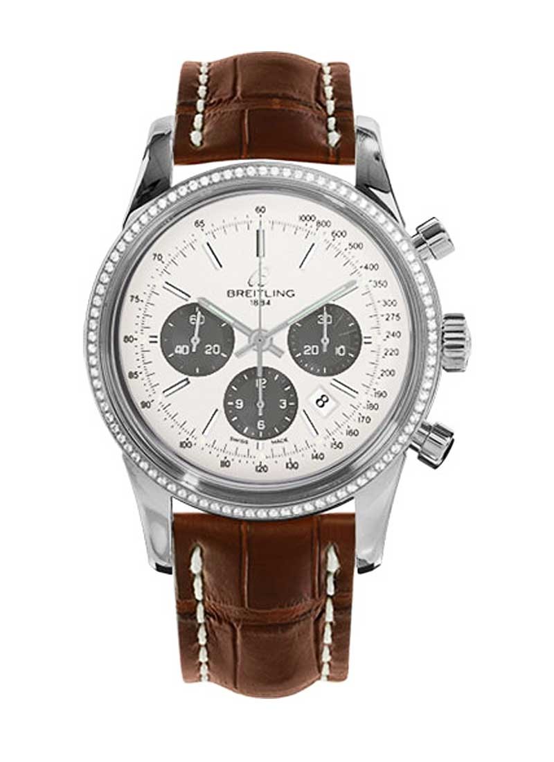 Breitling Transocean Chronograph in Steel with Diamond Bezel