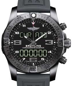 Exospace B55 Chronograph in Black Titanium on Anthracite Rubber Strap with Volcano Black Dial