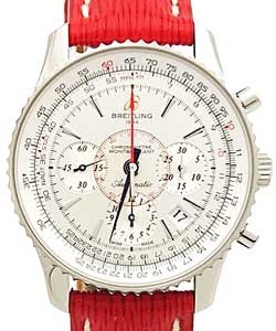 Montbrillant Chronograph 40mm in Steel on Red Sahara Strap with Silver Dial