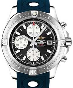 Colt Chronograph 44mm Automatic in Steel on Blue Ocean Racer Strap with Silver Dial