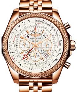 Bentley B04 GMT Chronograph 49mm in Rose Gold on Rose Gold Bracelet with Strom Silver Dial