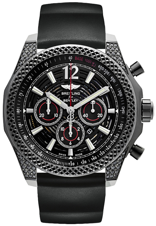 Bentley Barnato Midnight Carbon 42mm in Black Steel on Black Rubber Strap with Black Dial - Limited Edition of 100 Pieces