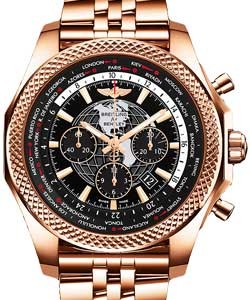 Bentley B05 Unitime Chronograph 49mm in Rose Gold  on Rose Gold Bracelet with Royal Ebony Black Dial