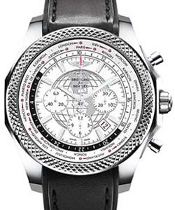 Bentley B05 Unitime Chronograph in Steel on Black Leather Strap with Arctica White Dial