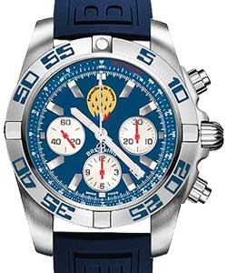 Chronomat 44 GMT Patrouille de France in Steel on Blue Diver Pro III Rubber with Metallica Blue Dial - Limited Edition of 600 Pieces
