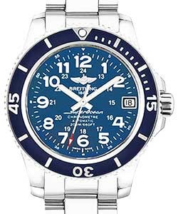 Superocean II 36mm in Steel with Blue Bezel on Stainless Steel Professional III Bracelet with Blue Dial