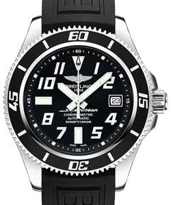 Superocean 42mm Automatic in Steel on Black Rubber Strap with Abyss Black Dial