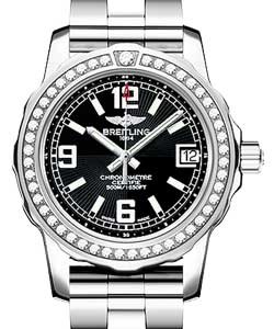 Colt Lady's 33mm Quartz in Steel with Diamond Bezel on Steel Bracelet with Black Dial