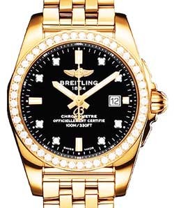 Galatic 29mm in Rose Gold with Diamond Bezel on Rose Gold Bracelet with Black Diamond Dial