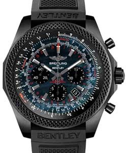 Bentley B06 Chronograph 49mm in Black Steel on Black Rubber Strap with Black MOP Dial