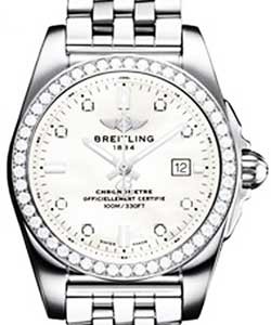 Galactic 29mm Quartz in Steel with Diamonds on Steel Braclet with MOP Diamond Dial