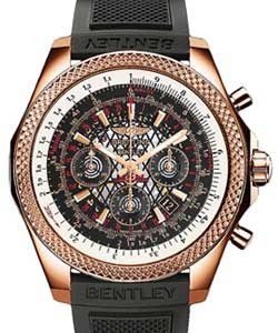Bentley B06 Chronograph 49mm in Rose Gold on Black Rubber Strap with Black Dial