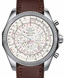 Bentley B06 Chronograph Automatic 49mm in Steel on Brown Leather Strap with Silver Dial