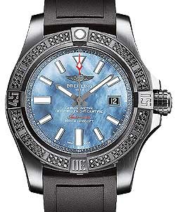 Avenger II Seawolf Automatic in Black Steel with Diamond Bezel on Black Rubber Strap with Black MOP Dial