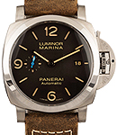 PAM 1351 - Marina 1950 in Titanium On Brown Calfskin Leather Strap with Brown Dial