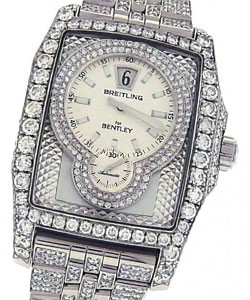 Bentley Flying B 39mm Automatic in Steel with Diamonds Bezels on Steel Diamonds Bracelet with Silver Dial