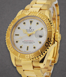 Yacht-master Large Size 40mm in Yellow Gold on Oyster Bracelet with White Dial with Black Markers