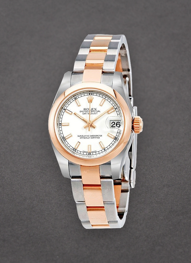 Rolex Unworn Datejust in Steel with Rose Gold Domed Bezel