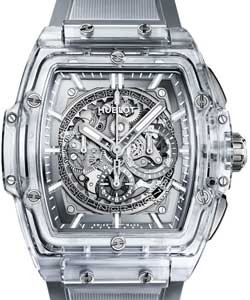 Spirit of Bang Chronograph  in Polished Sapphire Crystal On White Rubber Strap with Skeleton Dial