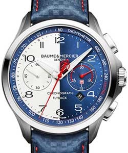 Clifton Club Shelby Cobra 1964 Chronograph in Steel - Limited Edition on Blue Calfskin Leather with Silver and Blue Dial