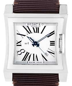 Collection No.1 in Steel on Satin Fabric Strap with White Roman Dial