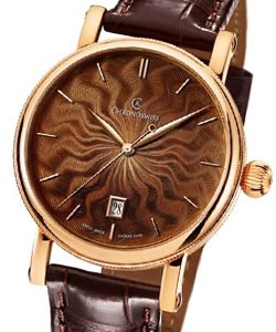 Sirius Artist in Rose Gold on Brown Crocodile Leather Strap with Fire Enameled Dial