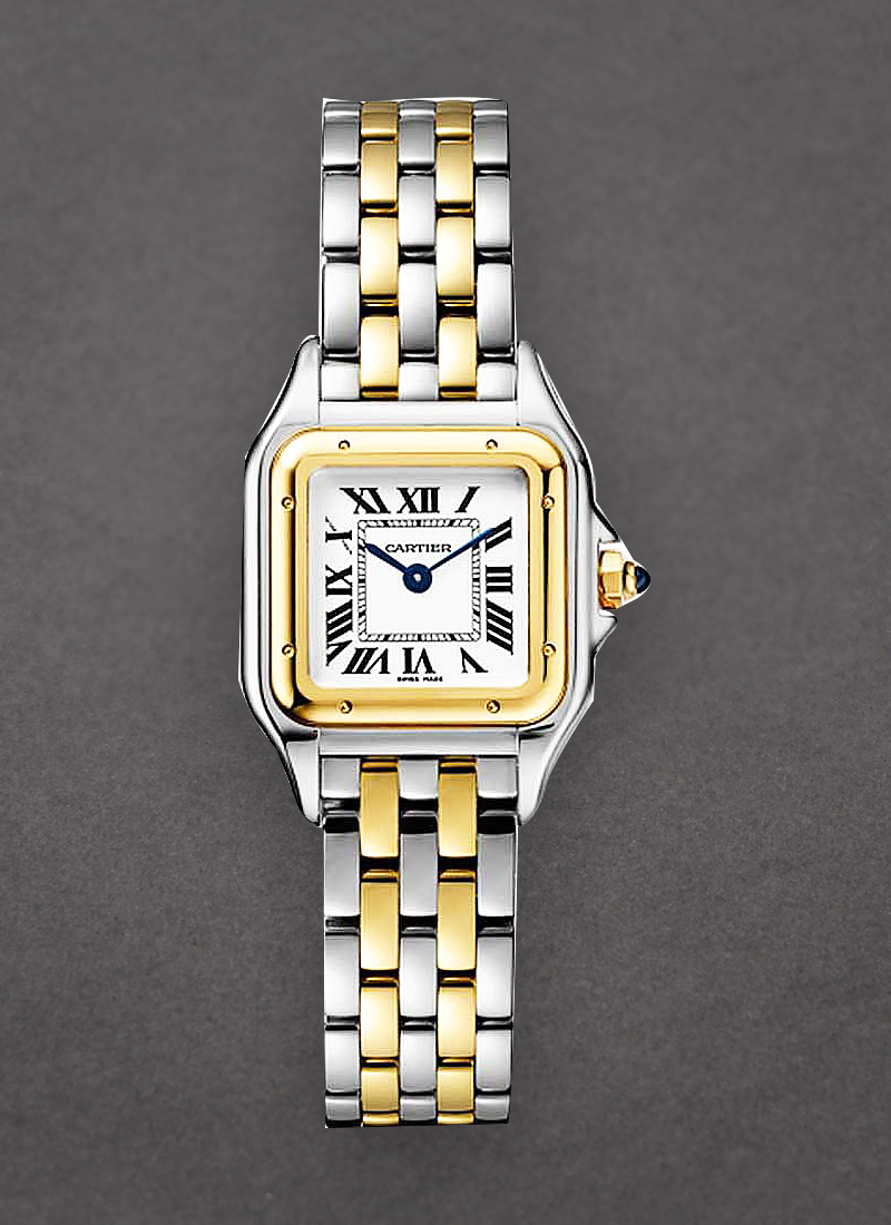 Cartier Panther De  Small Size in Steel with Yellow Gold Bezel