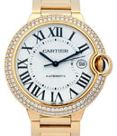 Ballon Bleu De 42mm in Rose Gold with Diamond Bezel on Rose Gold Bracelet with White Roman Dial