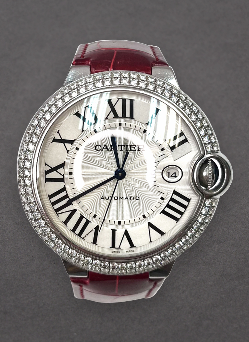 Cartier Ballon Bleu De 42mm in White Gold with Diamond Bezel