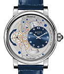 Dimier Recital 12 Monsieur Dimier Power Reserve in White Gold on Blue Crocodile Leather Strap with Blue Dial