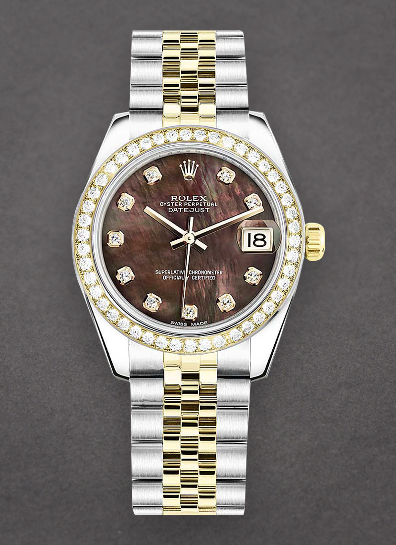 Rolex Unworn Mid Size 2-Tone Datejust in Steel with YG Diamond Bezel