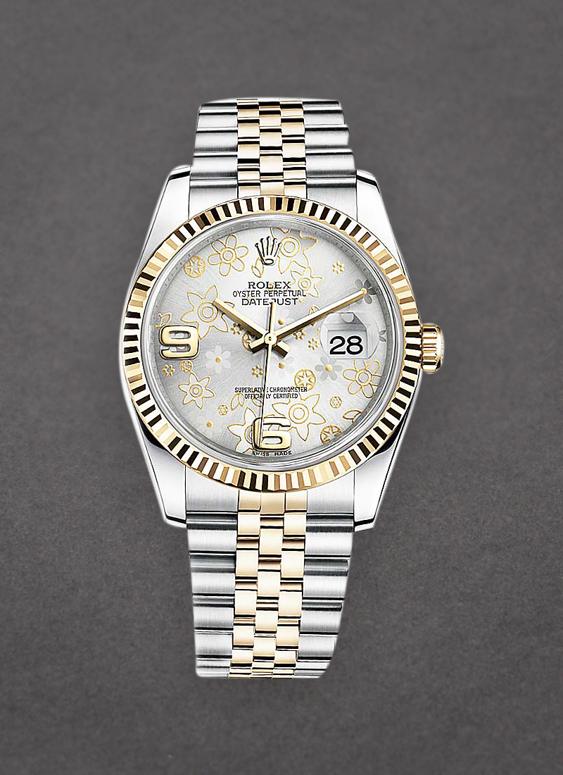 Rolex Unworn Datejust 36mm in Steel with Yellow Gold Fluted Bezel