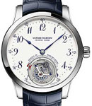 Classic Anchor Tourbillon 44mm in White Gold on Blue Crocodile Leather Strap with White Enamel Dial