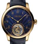 Classic Anchor Tourbillon 44mm in Rose Gold on Black Crocodile Leather Strap with Blue Enamel Dial