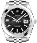 Datejust 41mm in Steel with Smooth Bezel on Jubilee Bracelet with Black Index Dial