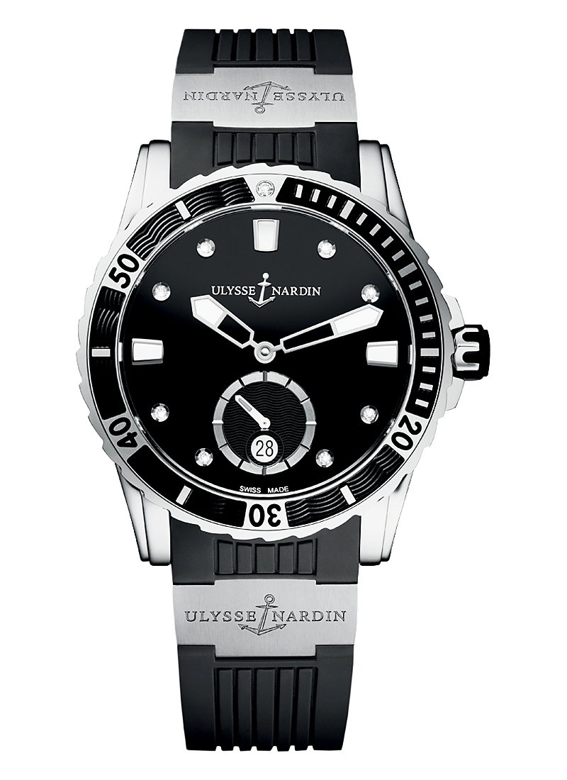 Ulysse Nardin Diver 40mm Automatic in Steel with Rubberized Black Rotating Bezel
