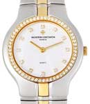 Phidias 27mm in Steel with Yellow Gold Diamond Bezel on Steel and Yellow Gold Bracelet with Silver Diamond Dial