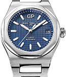 Laureato 42mm Automatic in Steel on Steel Bracelet with Blue Hobnail Guilloche Texture Dial