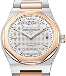Laureato 34mm Quartz in Steel with Rose Gold Bezel on Steel and Rose Gold Bracelet with Silver Hobnail Guilloche Texture Dial