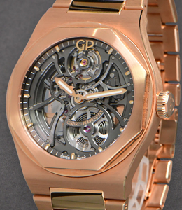 Laureato Skeleton 42mm Automatic in Rose Gold on Rose Gold Bracelet with Skeleton Dial
